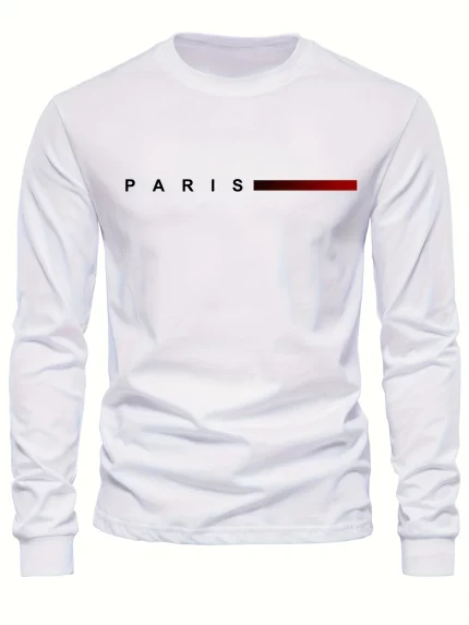 HAPPV THANKSGIVING Men's Cartoon Print Long-sleeved T-shirt Casual Sports Round