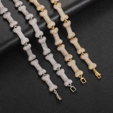 European And American Ins New Synthetic Zircon閳ワ拷Bone Shape Necklace