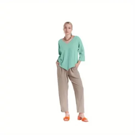 Light Green 100% Gauze Sleeve Top
