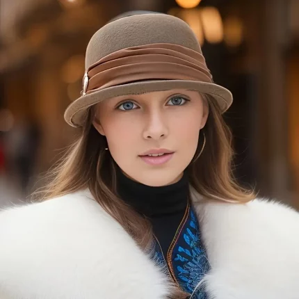 French Retro Top Hat For Ladies, Autumn And Winter New Woolen Fisherman