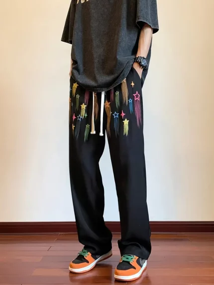 American Style Popular Star Graffiti Pants for Men In Summer
